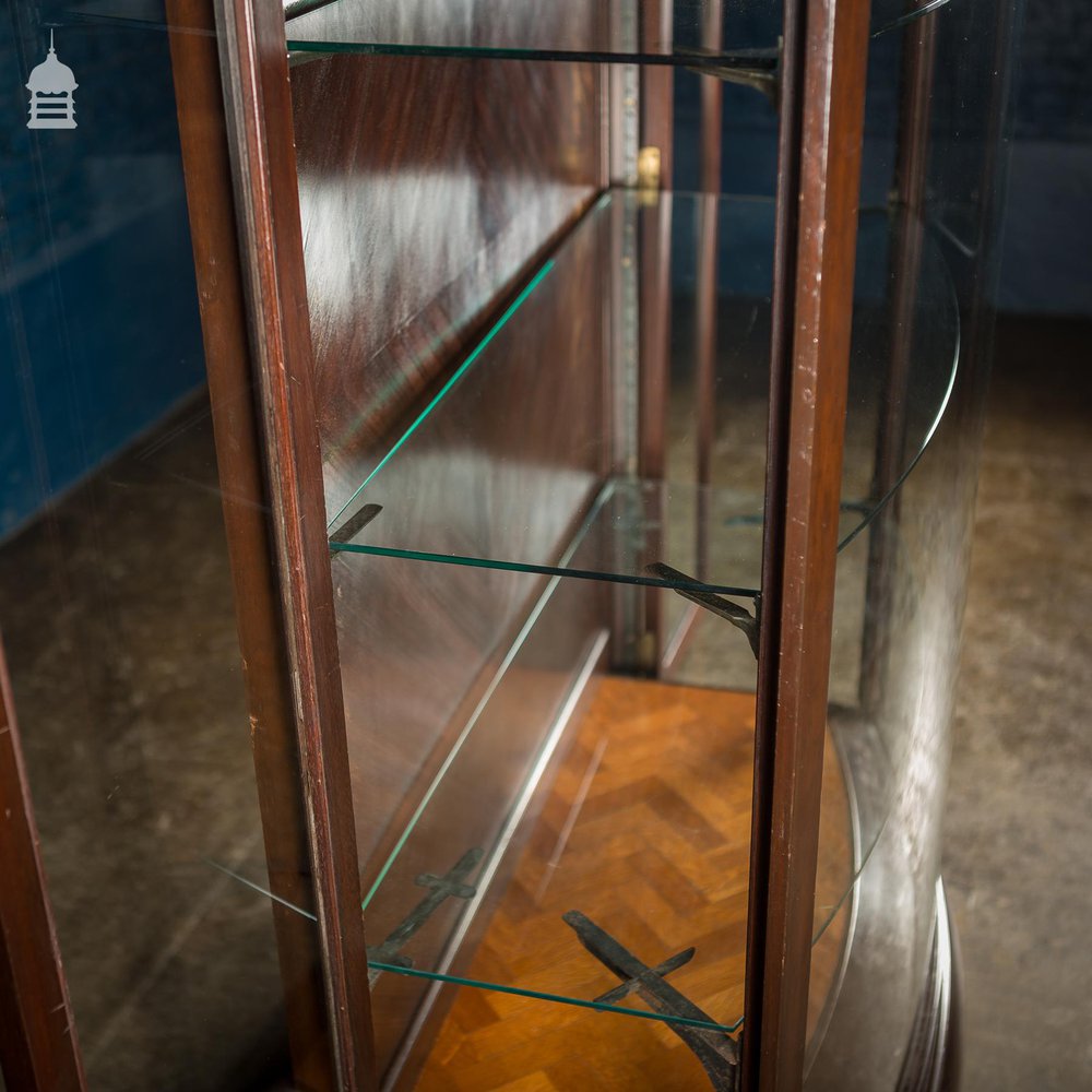 19th C Bow Fronted Glazed Confectionery Cabinet