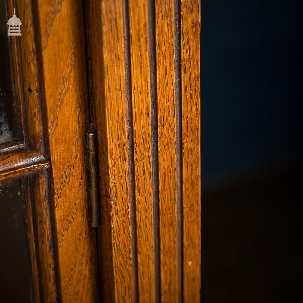 19th C Glazed Oak Bookcase Cabinet With Egg and Dart Detail