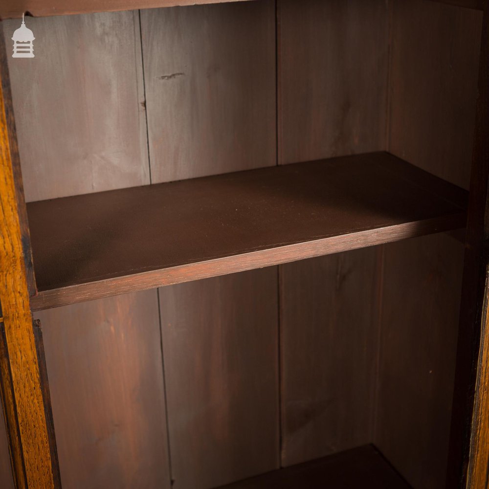 19th C Glazed Oak Bookcase Cabinet With Egg and Dart Detail