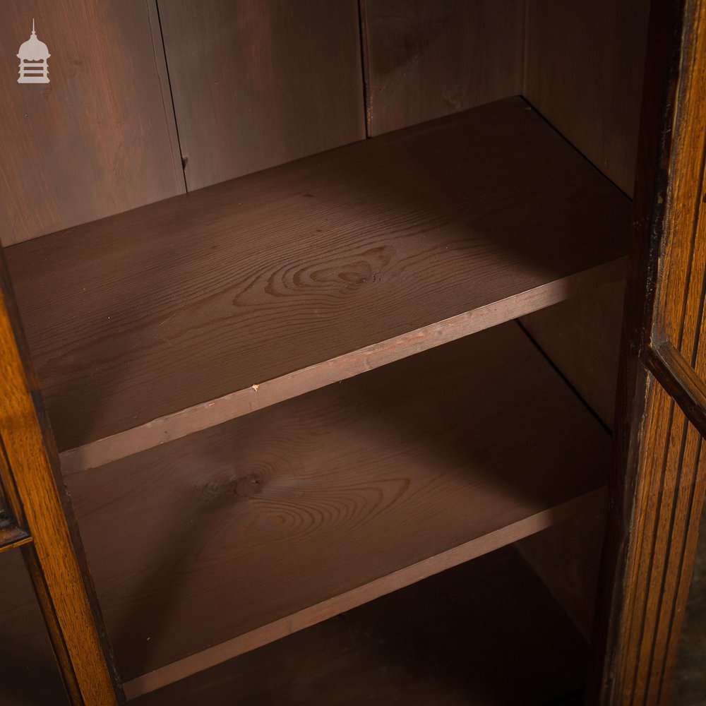 19th C Glazed Oak Bookcase Cabinet With Egg and Dart Detail