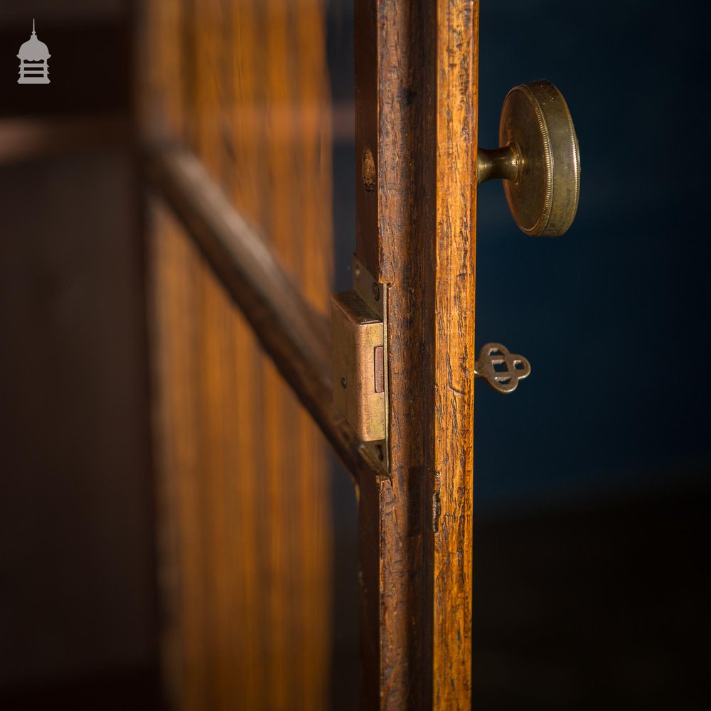 19th C Glazed Oak Bookcase Cabinet With Egg and Dart Detail