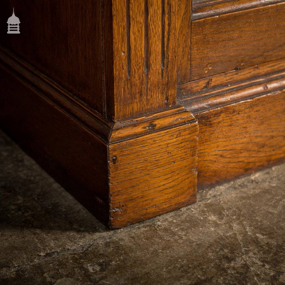 19th C Glazed Oak Bookcase Cabinet With Egg and Dart Detail