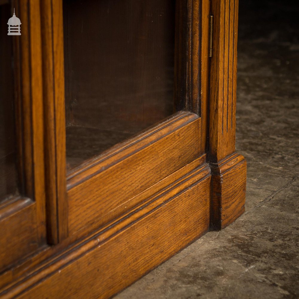 19th C Glazed Oak Bookcase Cabinet With Egg and Dart Detail