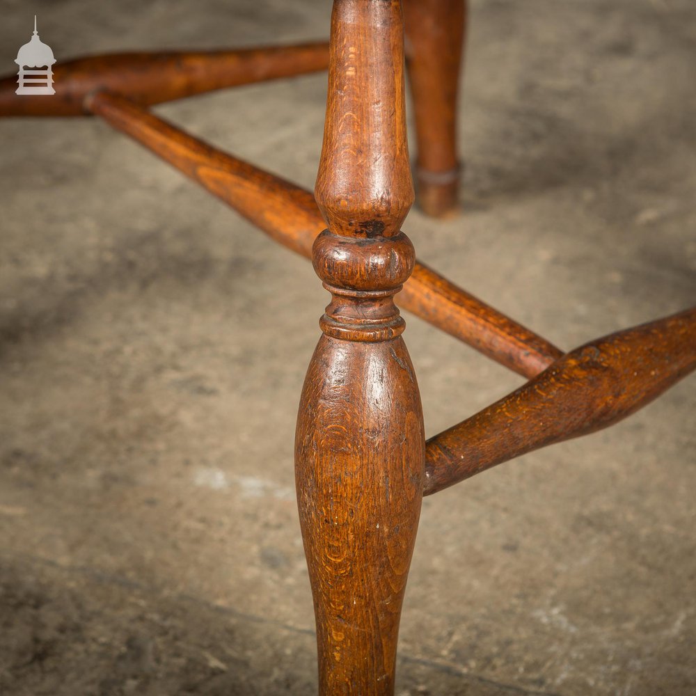 19th C Country Elm Hoop and Stick Back Windsor Chair Stamped RR