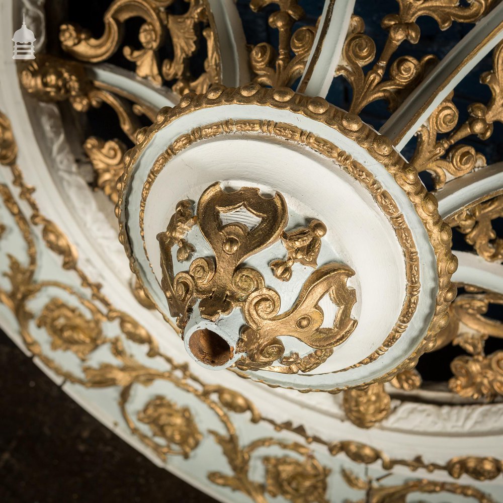 Impressive Elaborately Carved 19th C Celling Rose 4 ½ ft in Diameter