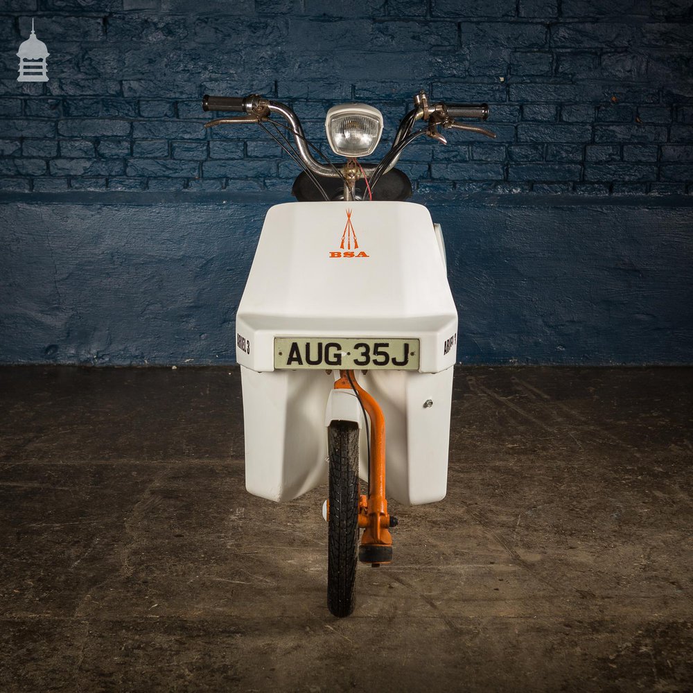 1970’s Orange BSA Ariel 3 50cc Motorised Tricycle Moped