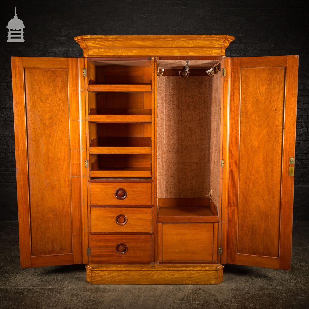 19th C Compact Satin Wood Wardrobe