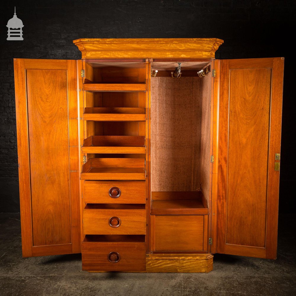 19th C Compact Satin Wood Wardrobe