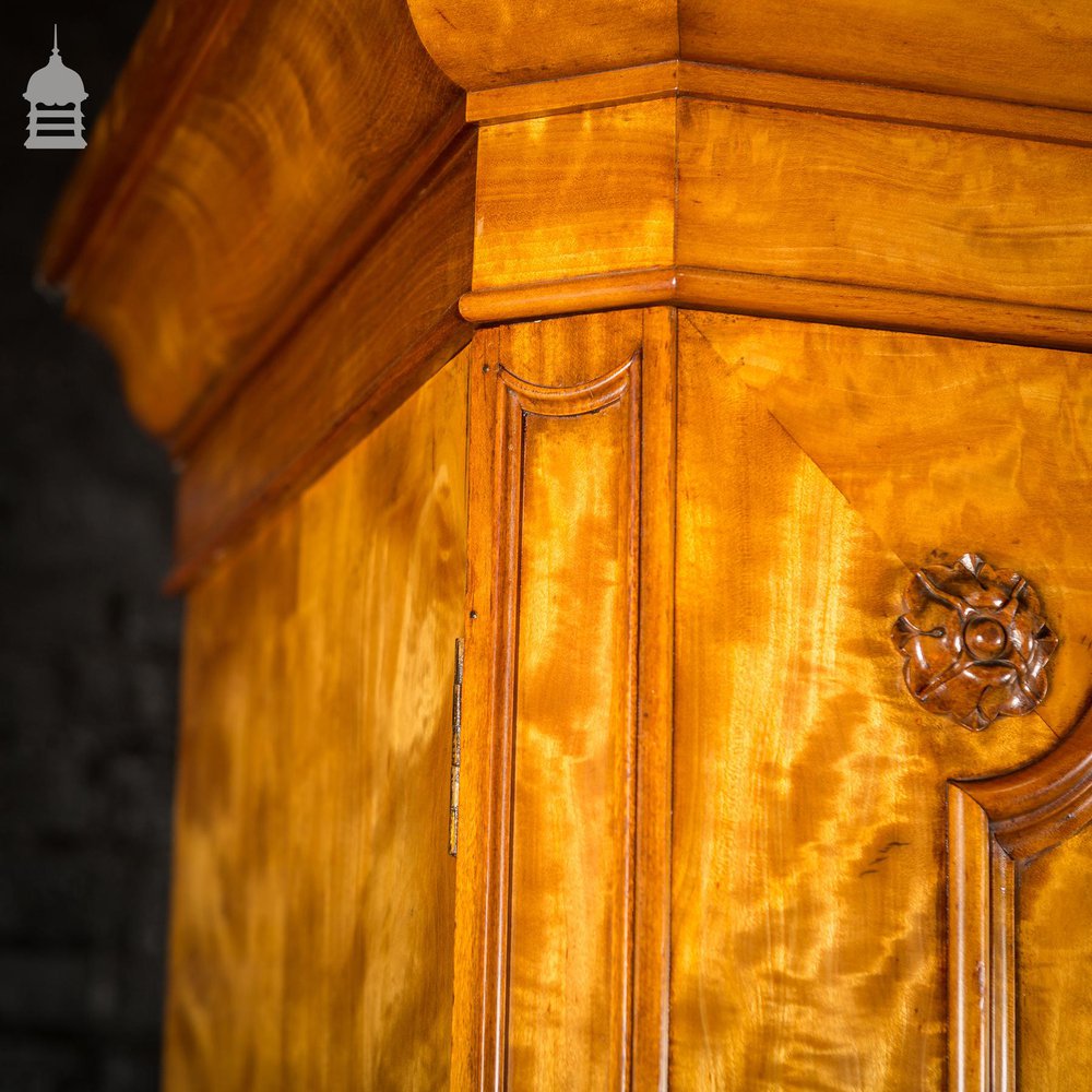 19th C Compact Satin Wood Wardrobe