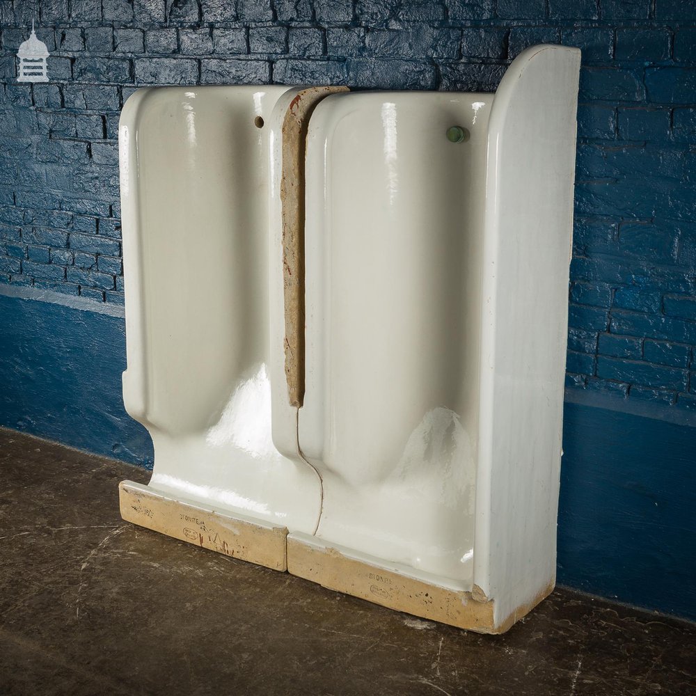 Pair of Victorian Stonite Urinal Components