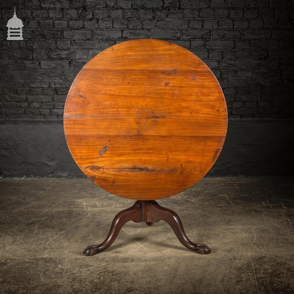 18th C Exotic Wood Eagle Claw Flip Top Round Table