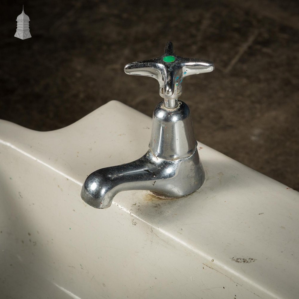 NR52921: Long White Ceramic Vintage Adamsez Trough Sink