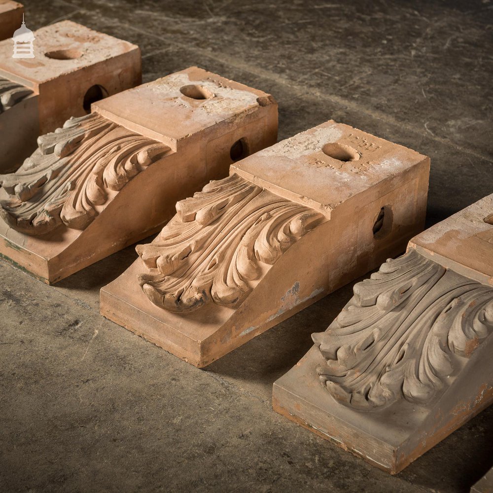 19th C Collection of 47 Architectural Corbel Elements with Acanthus Detail