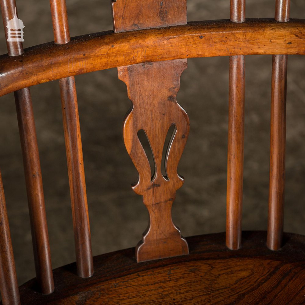 Set of 10 Circa 1830 Yew & Elm George Nicholson Rockley Low Windsor Chairs