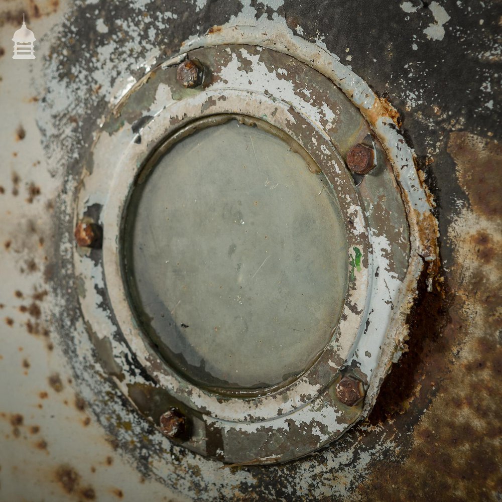 Early 20th C Ships Steel Deck Hatch with Twin Portholes