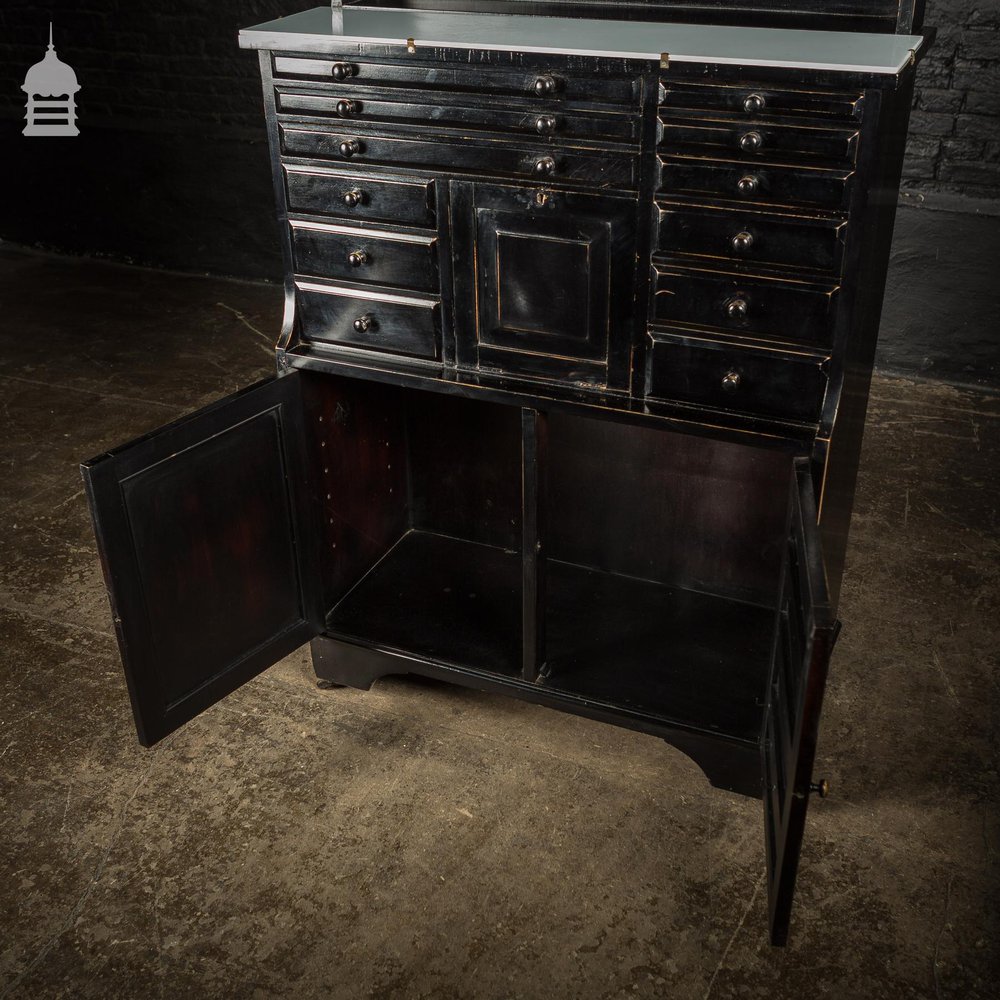 Edwardian Ebonized Dentist Cabinet