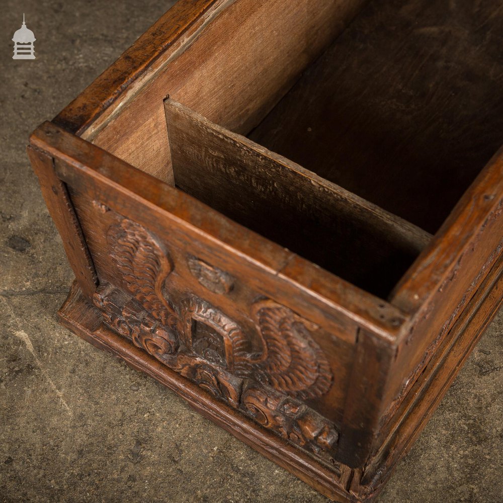 18th C Indian Sliding Lid Teak Box