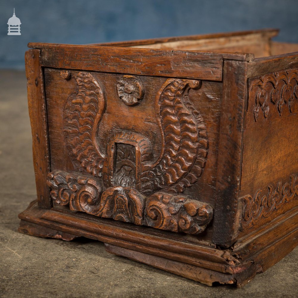 18th C Indian Sliding Lid Teak Box