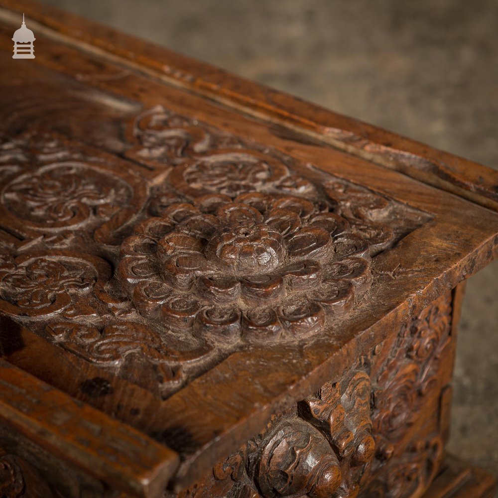 18th C Indian Sliding Lid Teak Box