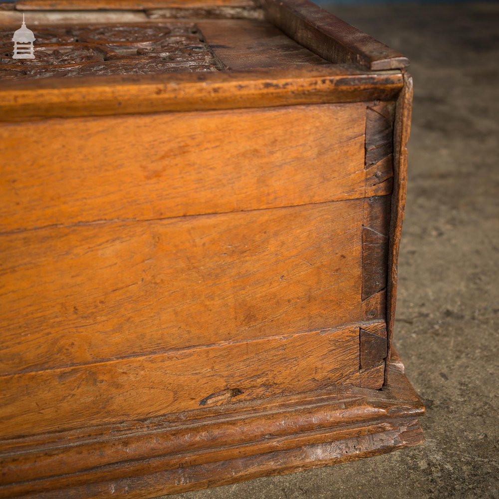 18th C Indian Sliding Lid Teak Box