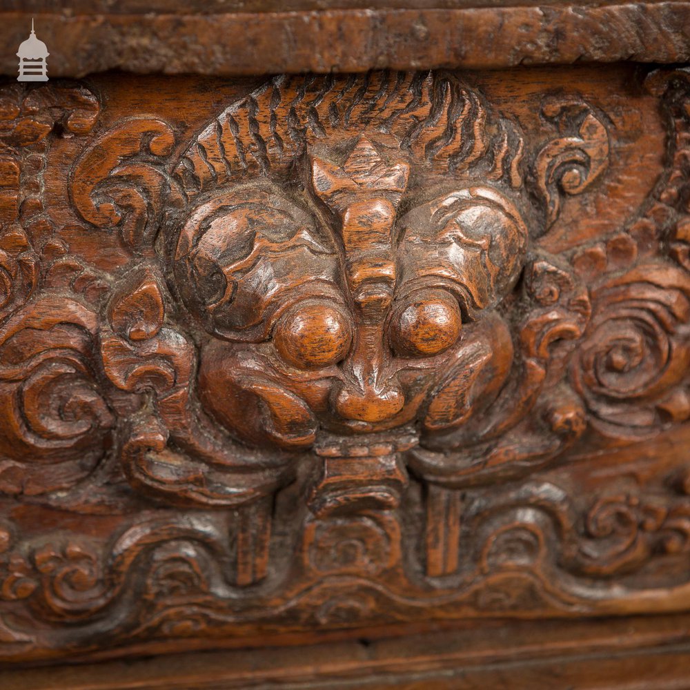 18th C Indian Sliding Lid Teak Box