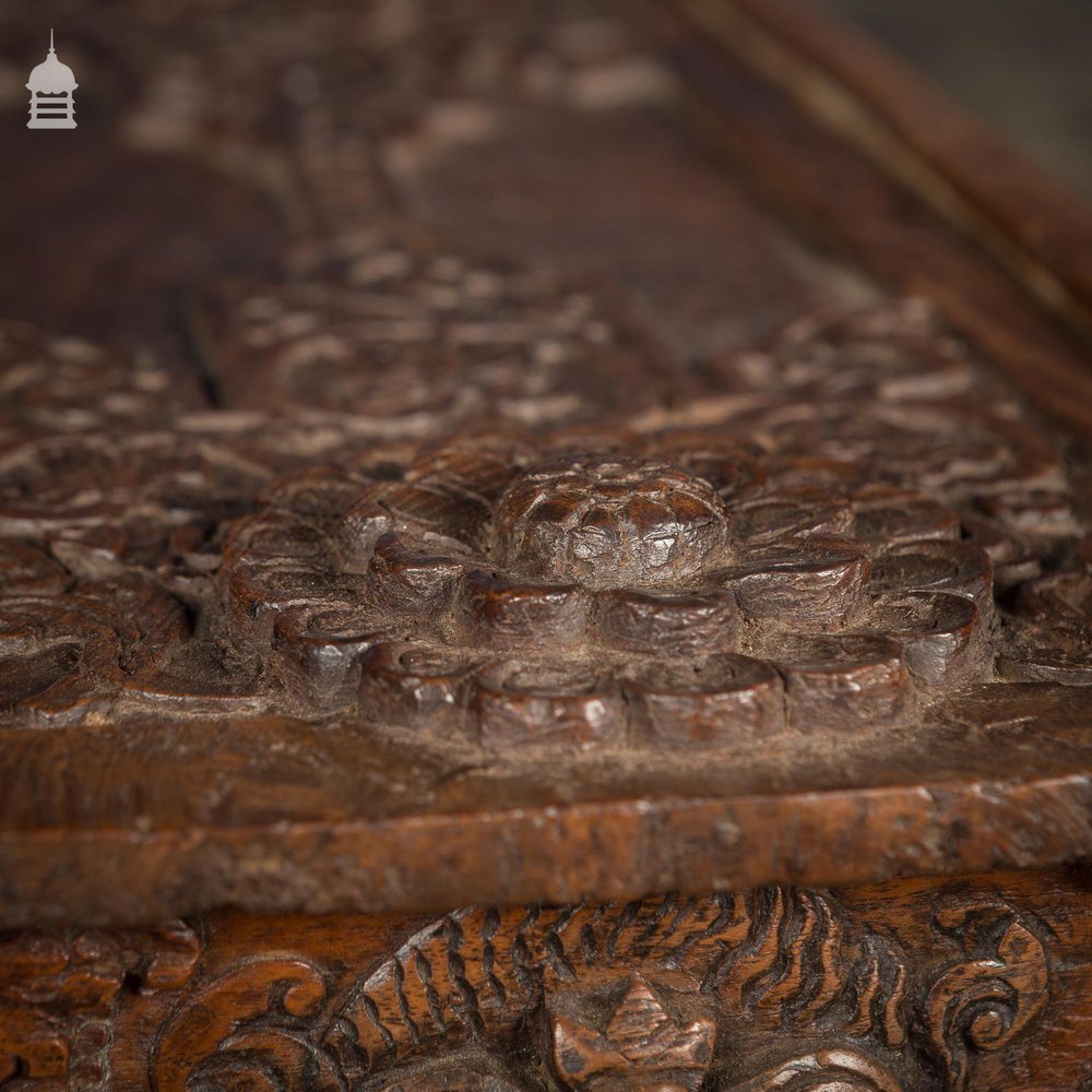 18th C Indian Sliding Lid Teak Box