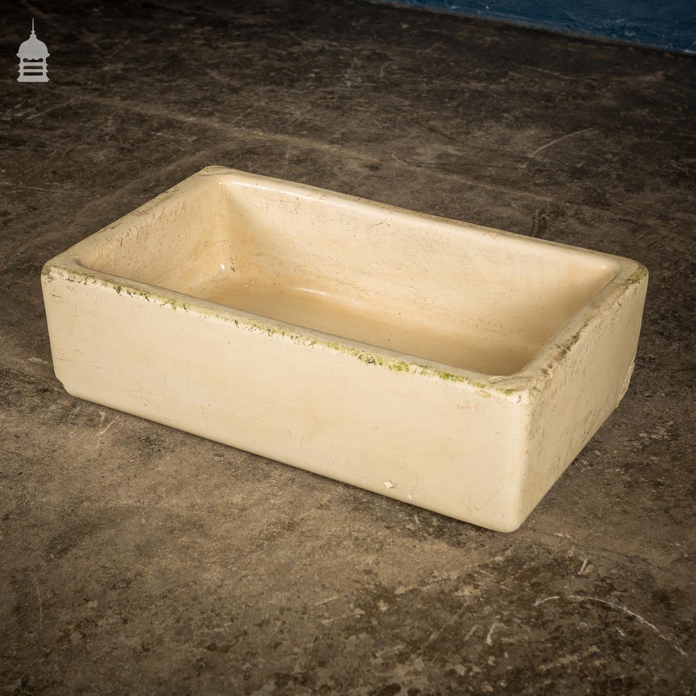 Cane Glazed Trough Stamped Hurlford by Kilmarnock with Worn Finish