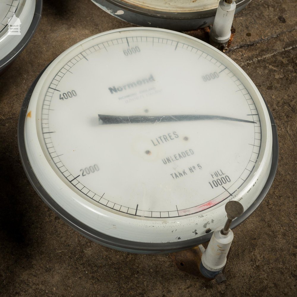 Batch of 5 Vintage Industrial Fuel Gauges