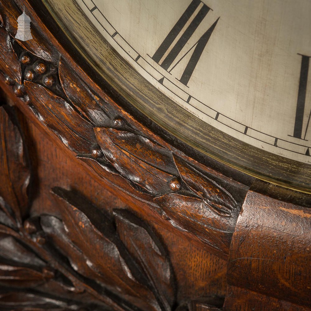 NR55021: 19th C Maple & Co Ltd London Large Scale Clock with Carved Details