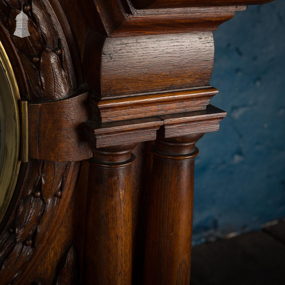 NR55021: 19th C Maple & Co Ltd London Large Scale Clock with Carved Details