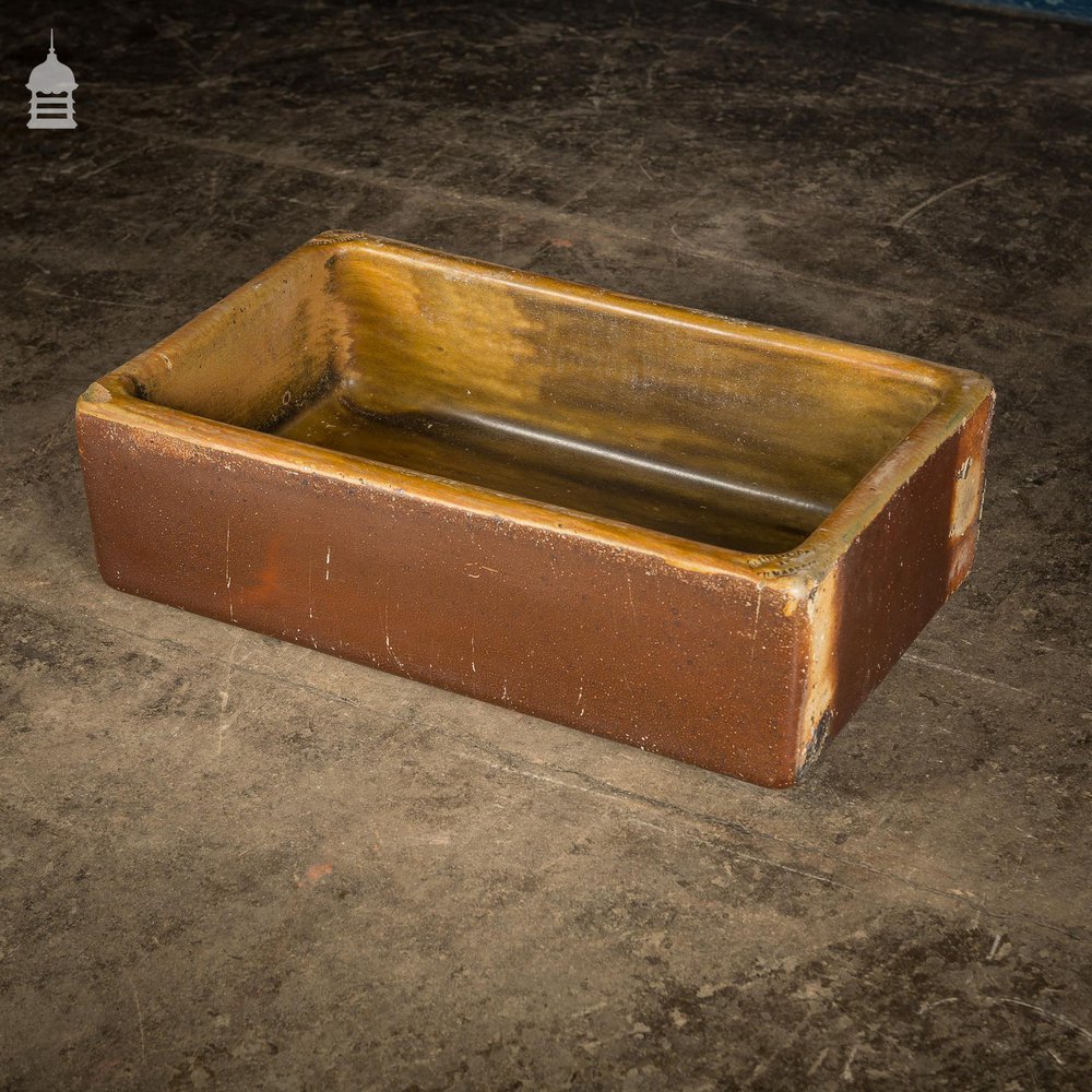 Trough Sink With Worn Salt Glazed Finish Stamped Hurlford by Kilmarnock