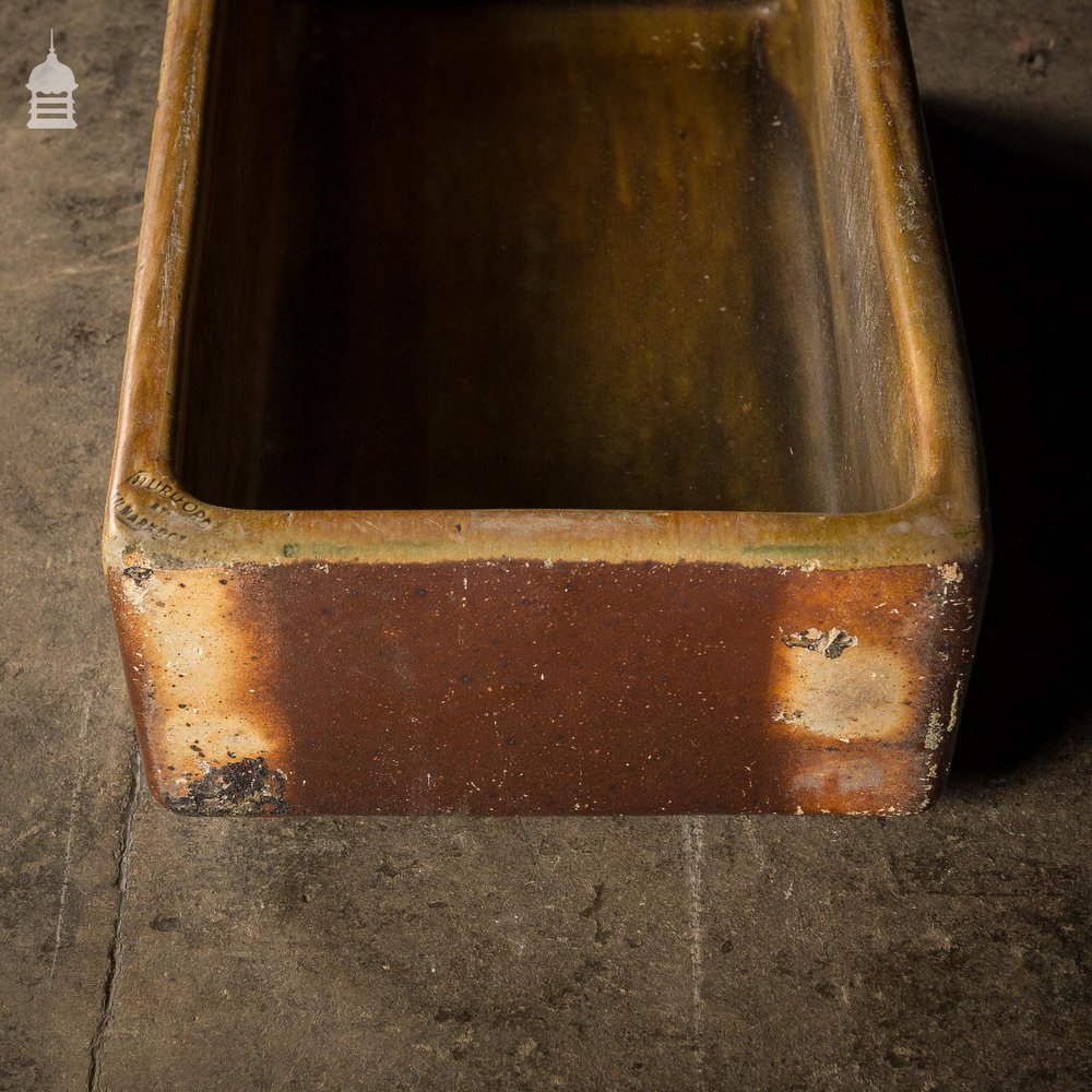 Trough Sink With Worn Salt Glazed Finish Stamped Hurlford by Kilmarnock