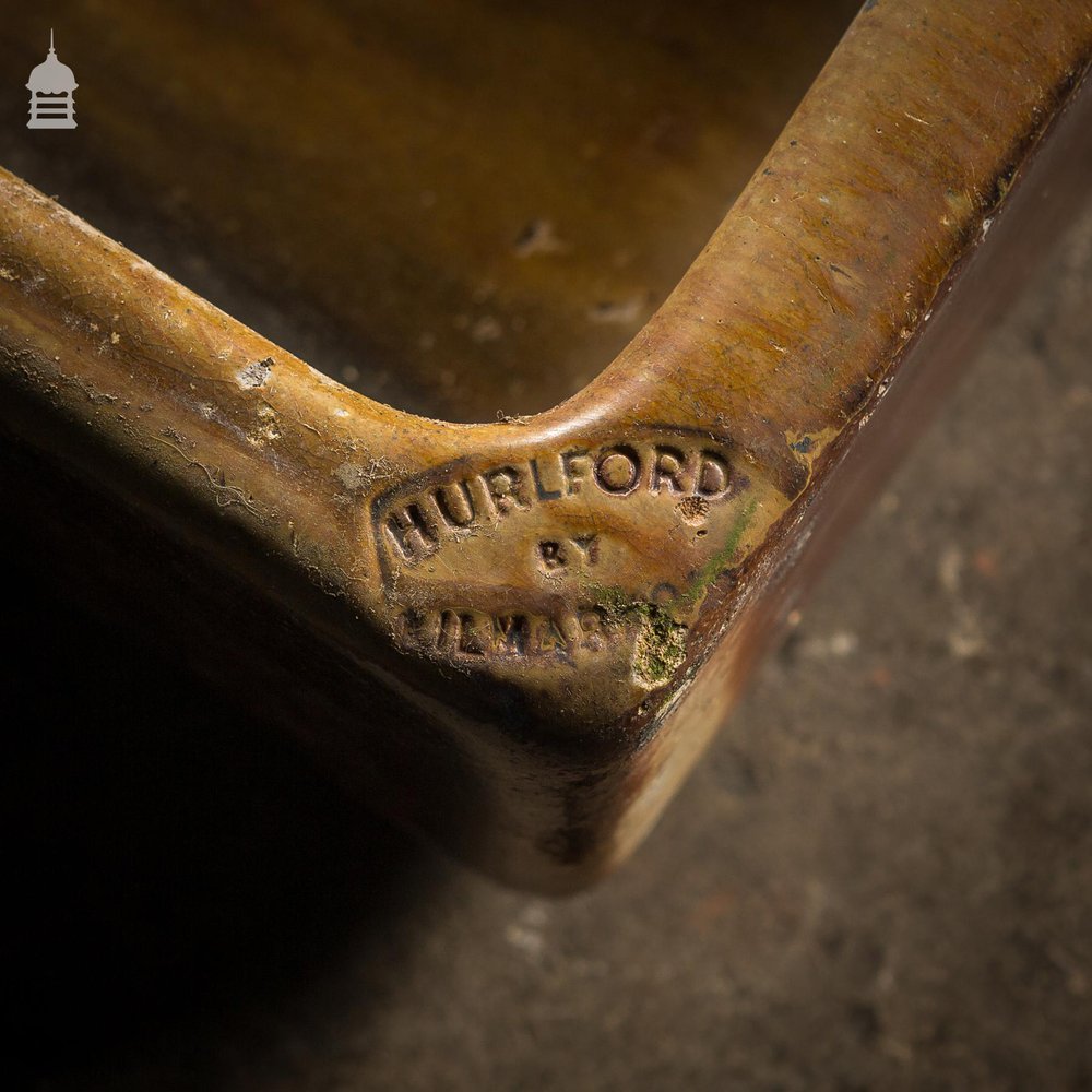 Trough Sink With Worn Salt Glazed Finish Stamped Hurlford by Kilmarnock