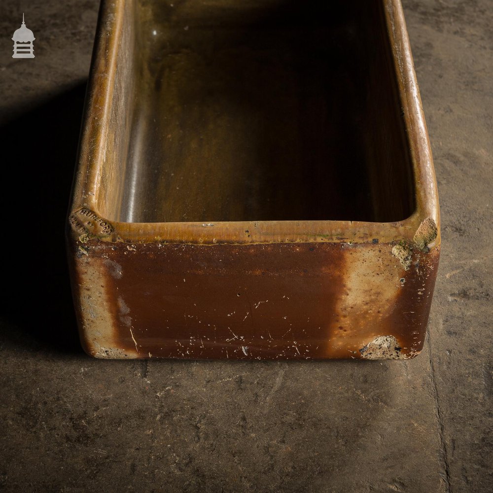 Trough Sink With Worn Salt Glazed Finish Stamped Hurlford by Kilmarnock