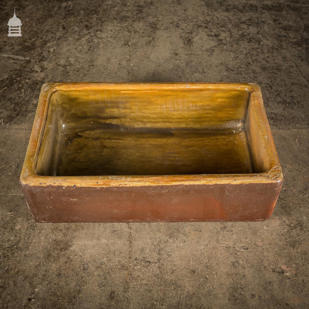 Trough Sink With Worn Salt Glazed Finish Stamped Hurlford by Kilmarnock