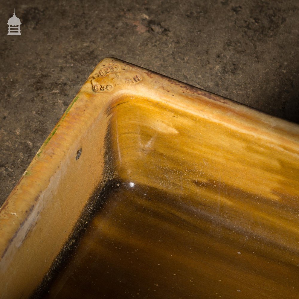 Salt Glazed Trough Sink Stamped Hurlford by Kilmarnock With Worn Finish