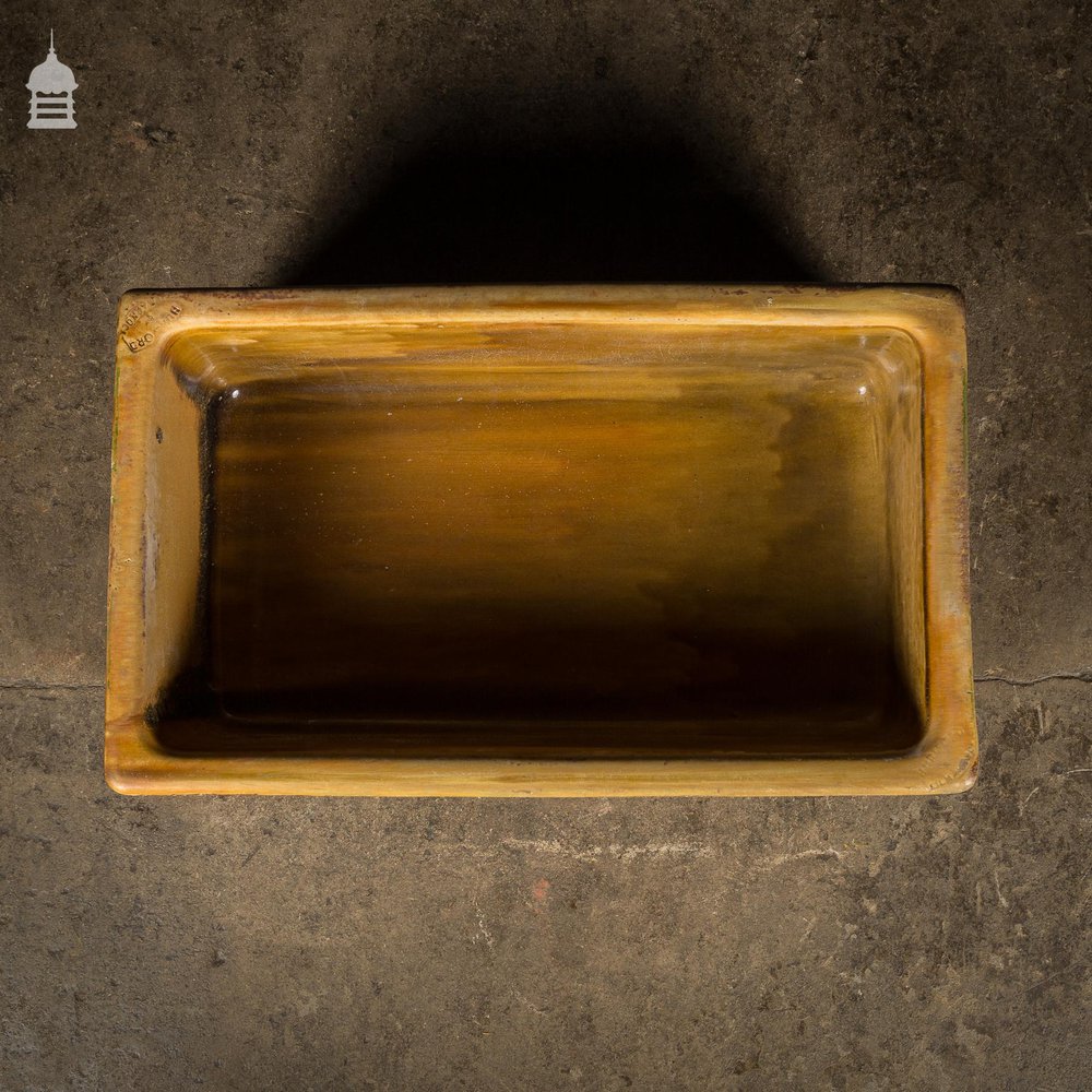 Salt Glazed Trough Sink Stamped Hurlford by Kilmarnock With Worn Finish