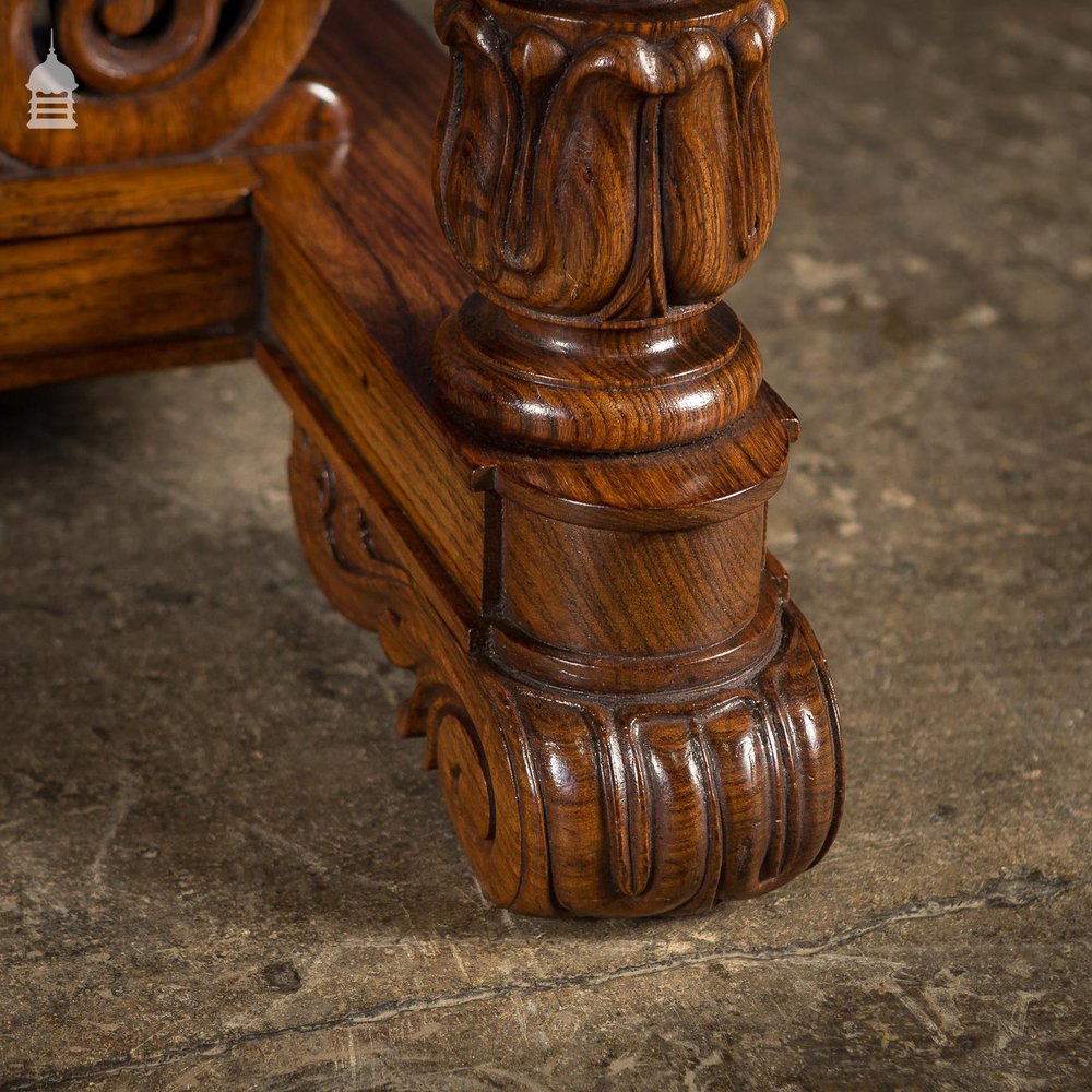 19th C Intricately Carved Rosewood Side Table