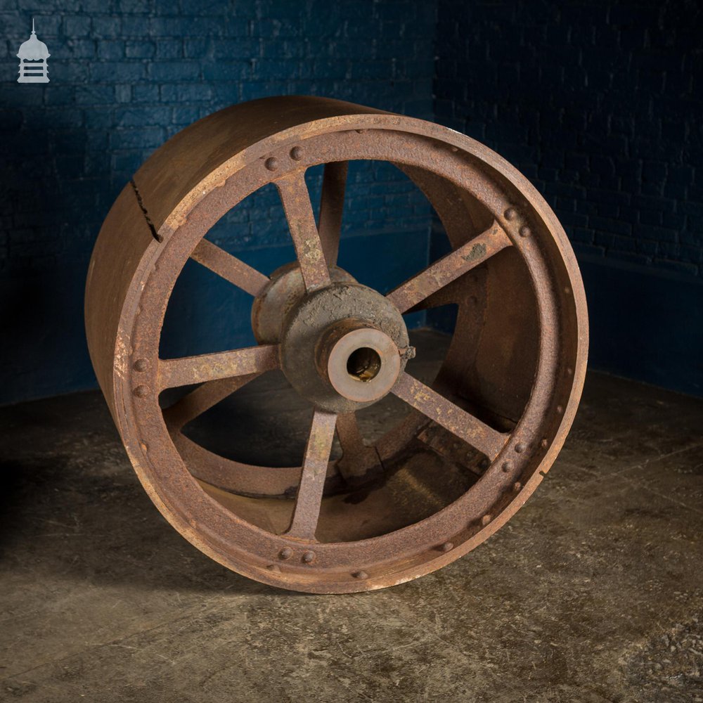 Pair of Large 19th C Industrial Roller Wheels Planters