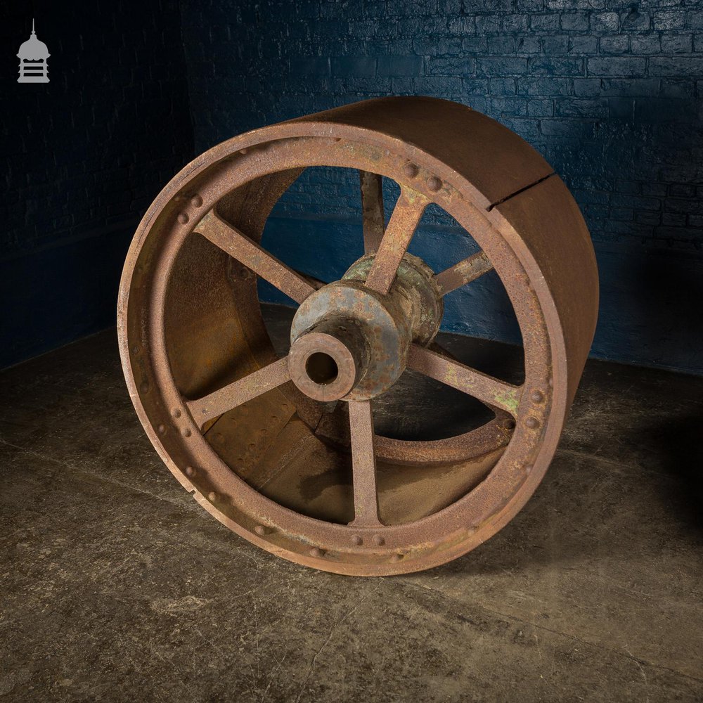 Pair of Large 19th C Industrial Roller Wheels Planters