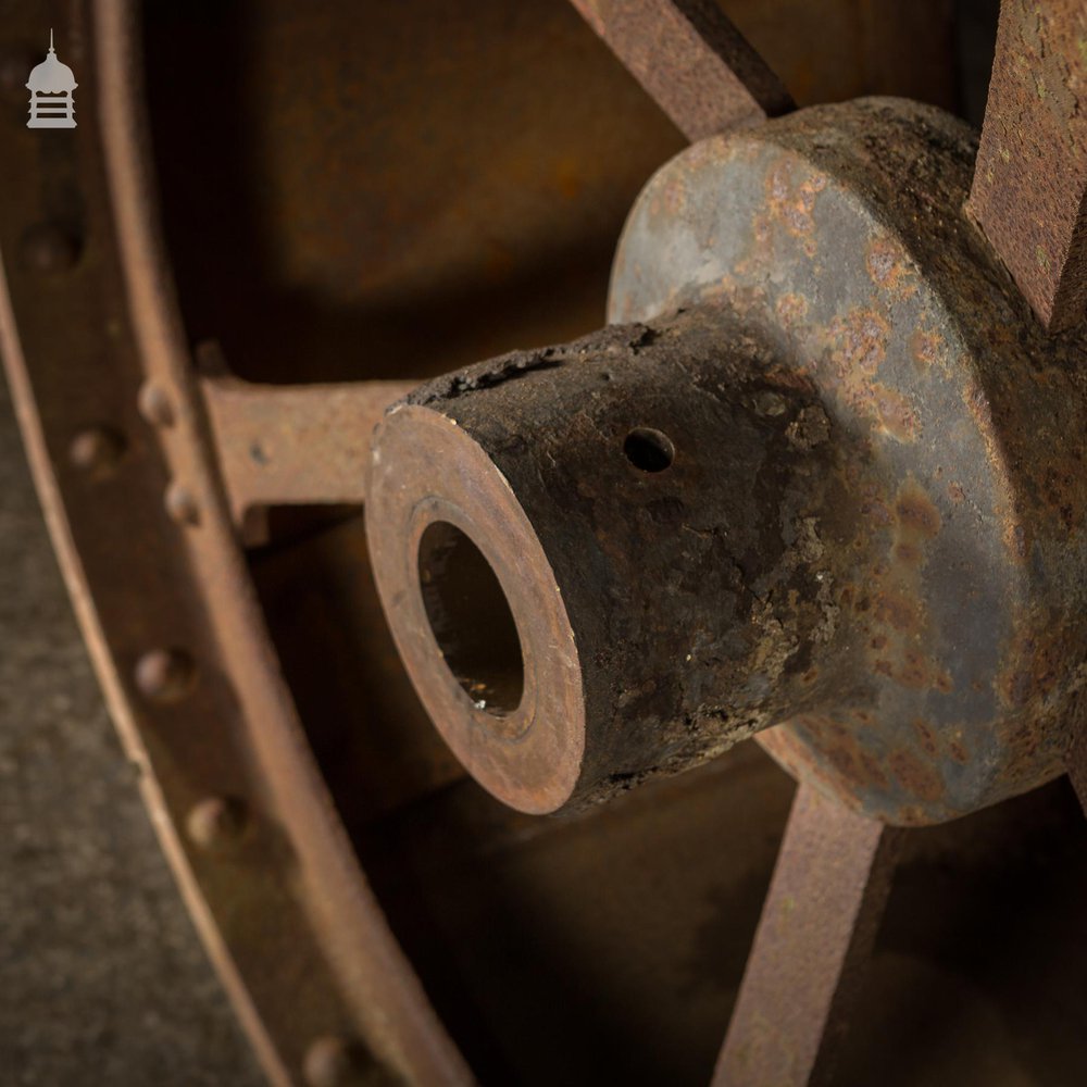 Pair of Large 19th C Industrial Roller Wheels Planters