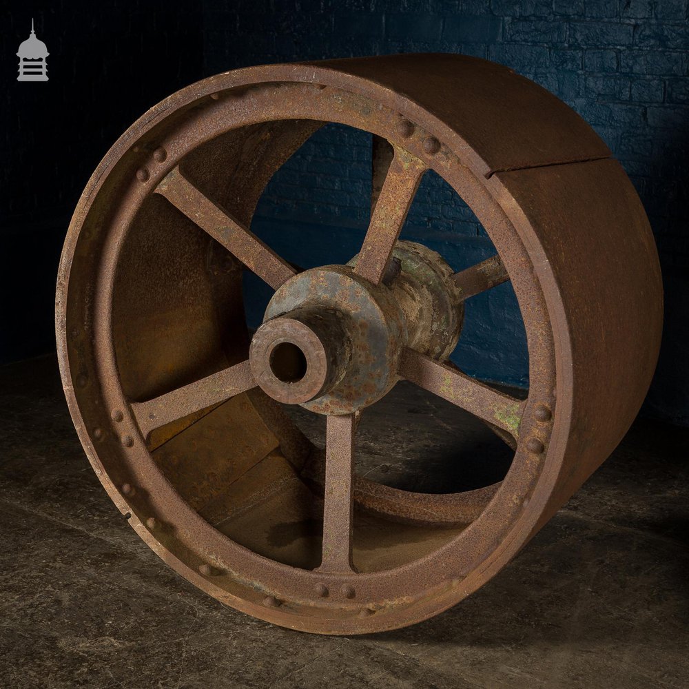 Pair of Large 19th C Industrial Roller Wheels Planters