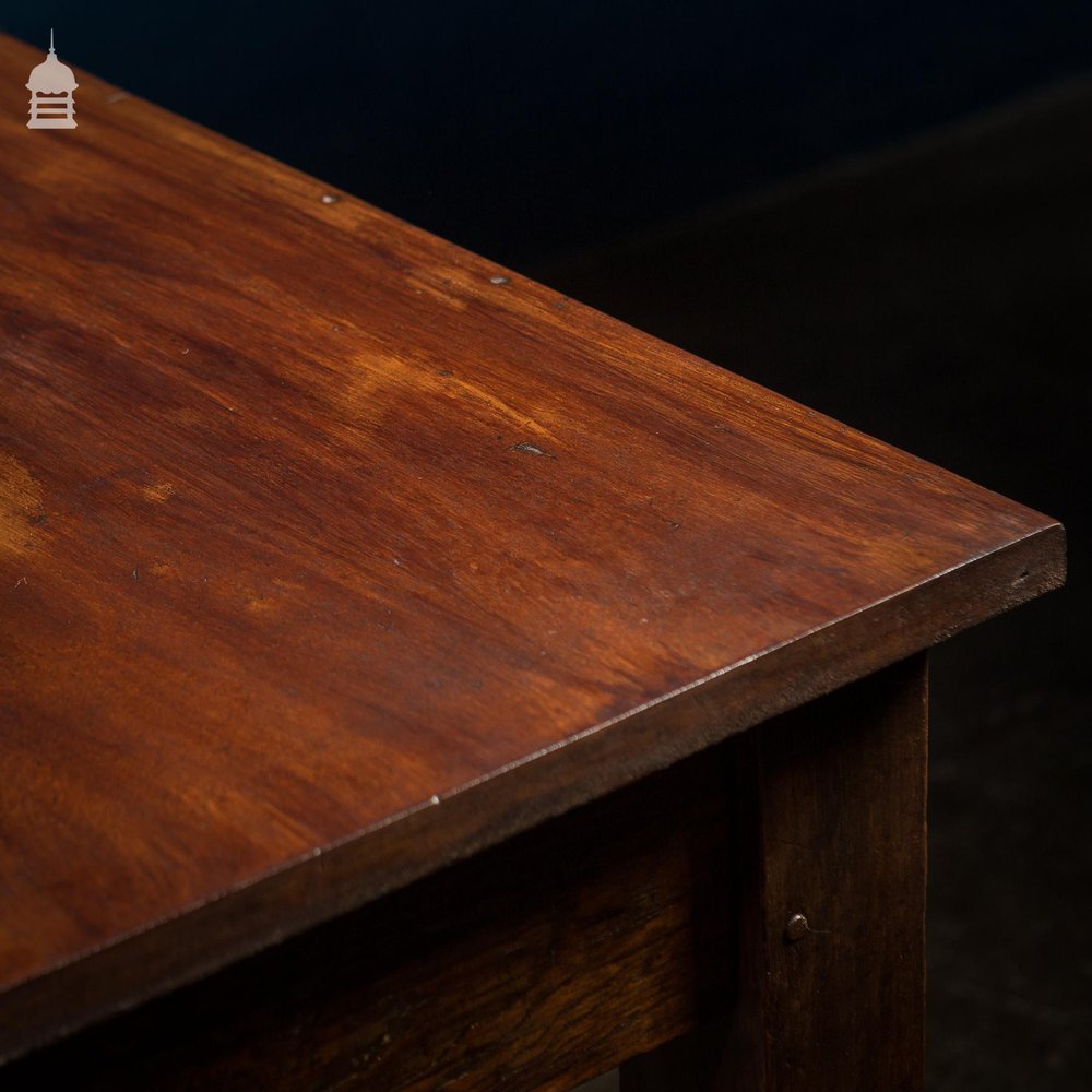 19th C 4ft x 4ft School Science Lab Mahogany and Pine Table