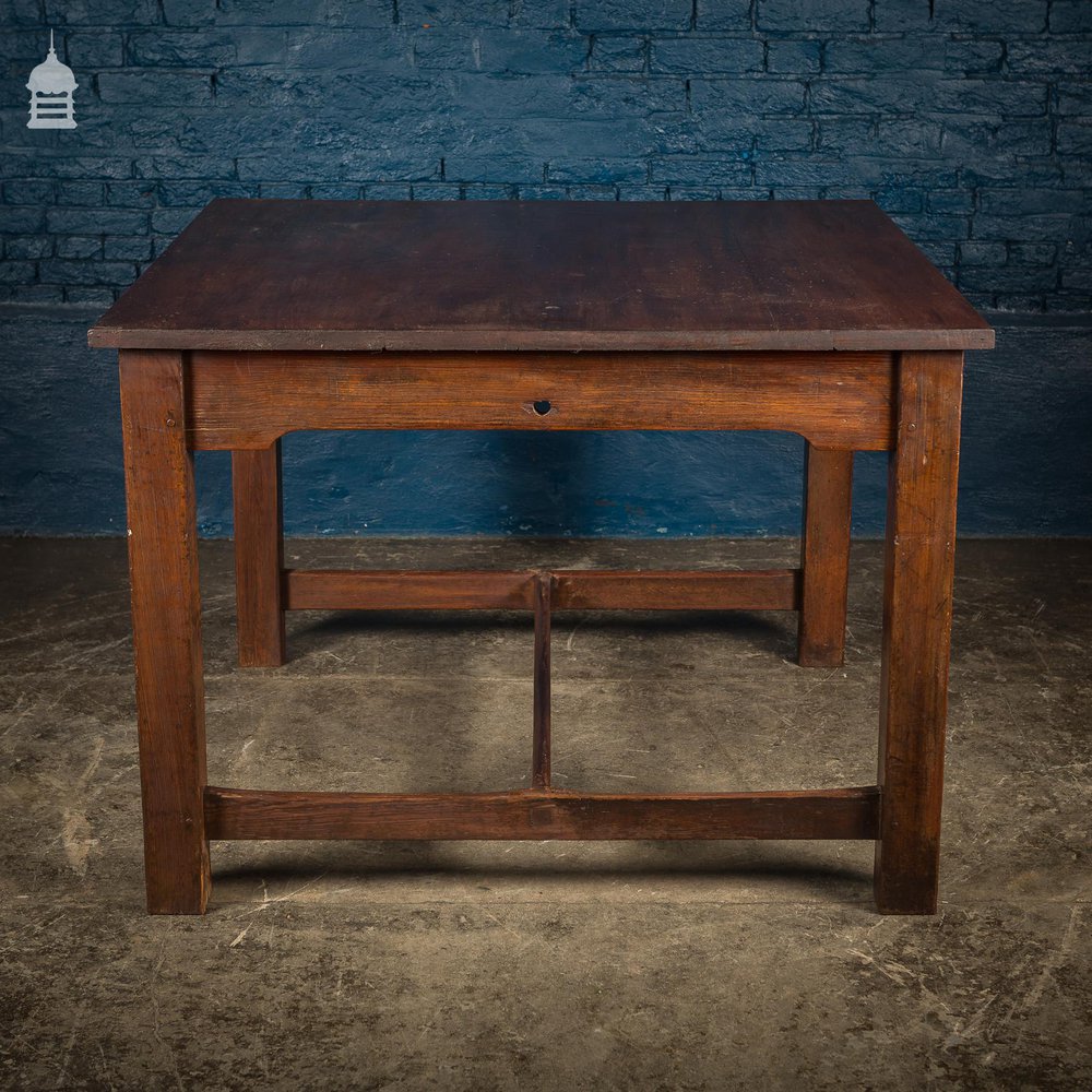 4ft x 4ft School Science Lab Mahogany and Pine Table