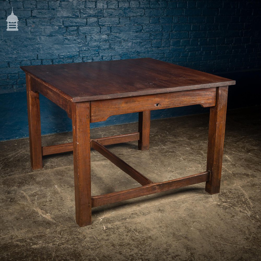 4ft x 4ft School Science Lab Mahogany and Pine Table