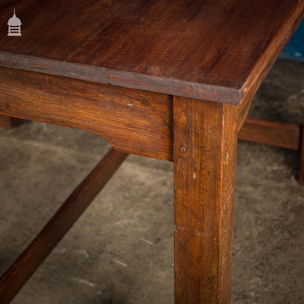 4ft x 4ft School Science Lab Mahogany and Pine Table