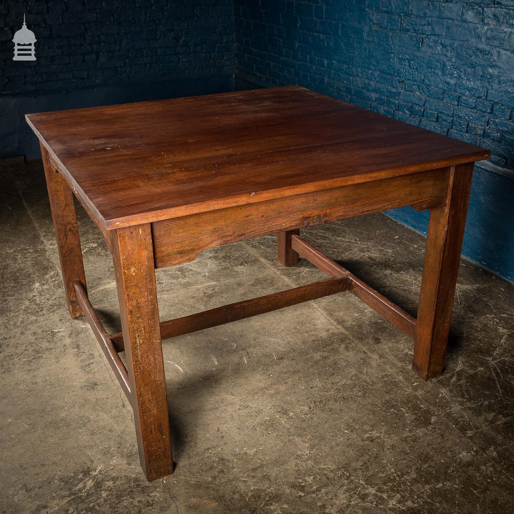 4ft x 4ft School Science Lab Mahogany and Pine Table