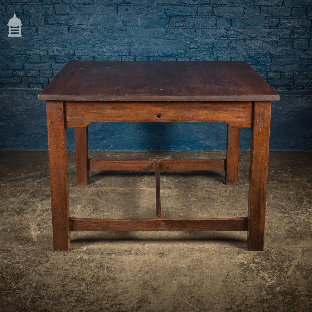 4ft x 4ft School Science Lab Mahogany and Pine Table