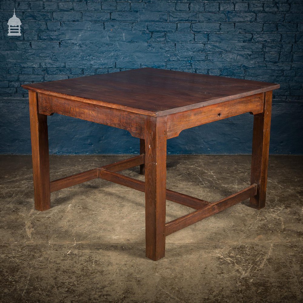 4ft x 4ft School Science Lab Mahogany and Pine Table