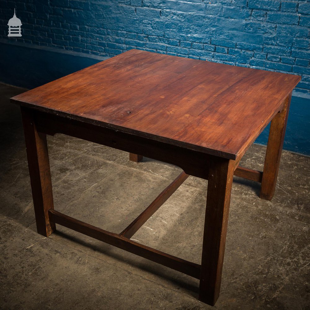 4ft x 4ft School Science Lab Mahogany and Pine Table